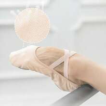 Zapatos de ballet de lona para mujer, zapatos de bailarina profesional sin cordón - Rosa - Ver 8