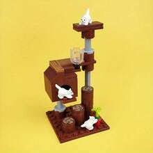 305片MOC小颗粒积木散件猫屋、攀爬架、宠物、蓝猫、白猫配件 - 彩色 - 查看 8