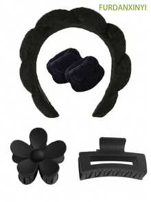 FURDANXINYI 5/39pcs Women Makeup & Hair Care Products Set, Including Sponge Makeup Headband Towel Soft Hair Accessories, Girls Fluffy Soft Headband, Eyeshadow Blending Brush & Makeup Sponge Set, Nail Clippers