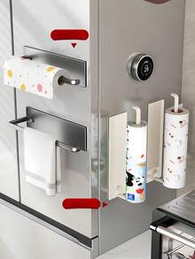 1/2 chiếc giá đựng khăn giấy từ tính, giá treo khăn giấy gắn tường, giá đựng màng bọc thực phẩm, giá đựng gia vị nhà bếp, giá đựng đồ bên hông tủ lạnh, thanh treo khăn, thích hợp để đựng khăn giấy, gia vị và các phụ kiện nhà bếp. - Nhiều màu - Xem 4