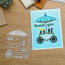 Creative Pushcart Cutting Dies, DIY Scrapbooking Album And Embossing Stencil, Greeting Card Making Tool, Card Paper Cutting Crafts ,Gift Card Making Template Die Cuts. - Silver - View 8