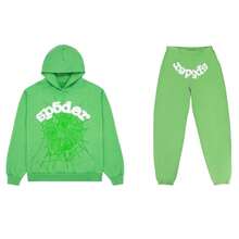 SP5DER Spider Worldwide Tracksuit Hoodie Set Cobweb Spider Style, Letter Print, Hip Hop Hoodie Set,Long Sleeve Fashion Sweatshirt, Hoodie Pant Casual Tracksuit Long Sleeve Athletic Suit, Couple MatchingDesign, Designed For Both Men And Women.Sportswear Set - Xanh lá cây/bộ - Xem 4