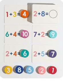 1 pieza Tarjetas de emparejamiento para niños de gran en 2026, tarjetas didácticas de sumas y restas, juguete educativo para el entrenamiento de la numeración y la lógica, regalo perfecto para festivales, cumpleaños, un presente interesante - Multicolor - Ver 8