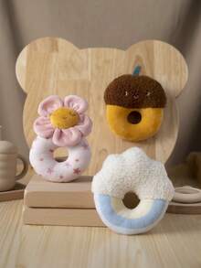 1 Stück Baby Rassel Plüsch Eichel Blume Wolke Spielzeug Weich Kuschelig Säuglings Sensorische Entwicklung Rassel Mit Einfachem Griff Zahnen Begleiter Für Neugeborene Niedliches Baby-Shower Geschenk - Verschiedenfarbig - Übersicht 2