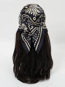 1pc Bandana With New Geometric Print, Bohemian Style Headscarf, Neckerchief, Hair Tie For Women - Multicolor - View 3