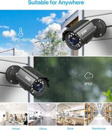 ZOSI 4-PACK Add-On 1920TVL 1080P Security Camera 3.6mm Lens 2MP CCTV Camera Home Security Day Night Waterproof Camera For 1080P/5MP/4K HD-TVI Analog DVR System - 查看 4