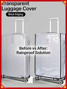 1pc Transparent Luggage Cover, Thick PVC Material Anti-Scratch & Durable, Fits 18-30 Inch Suitcases, Suitable For Students And Rainy Day Travel - White - View 4