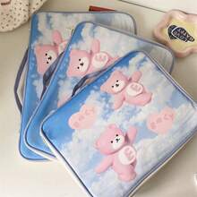 1个格子图案可爱卡通笔记本电脑保护套，适用于11/13英寸笔记本电脑，带内衬，返校必备 - 彩色 - 查看 9