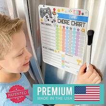 Magnetic Chore Chart For - Good Behavior Chart For At Home Dry Erase Daily Weekly Responsibility List Video Game Chore Board - GamingKids8x10 - View 5