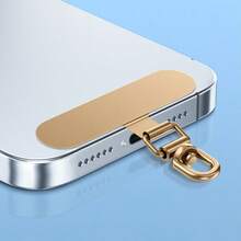 1pc Metal Connector Clip Phone Case Holder, Ultra-Thin Stainless Steel 360° Rotatable Hanging Clip, Anti-Lost Sticker, Suitable As Valentine's Day Gift - Multicolor - View 7