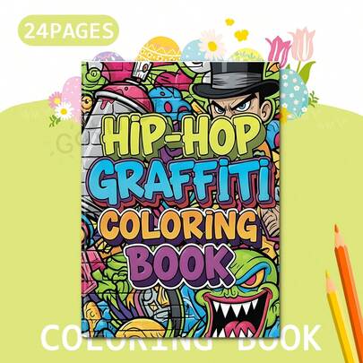 GDTME "Hip-Hop Graffiti Art: Back-To-School Adult Stress-Relief Gift Coloring Book" An Adult Coloring Book Featuring Street Graffiti-Themed Line Art Illustrations, Ideal As A Gift For Galentine's Day, Women's Day, The Back-To-School Season, Easter, And Party Gift.Perfect For Art Supplies.