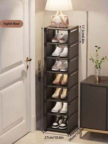 1pc Multi-Tier Single Row Shoe Rack, Vertical Storage Shelf, Sturdy Organizer, Space-Saving, Easy DIY, Non-Woven Fabric & Metal Freestanding Rack, Suitable For Closet, Entryway, Hallway, Bedroom, Autumn Decor, Christmas Decor, Boys' Backpack, Halloween, Also Suitable For Dorm Shoe Storage - Black - View 13
