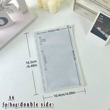 5 قطع جيوب فواصل ملفات فضفاضة A6، صفحات فهرس مفتوحة من اليسار، يمكن تخزين الإيصالات/النقود/الفواتير، حقائب منظم من مادة البولي بروبلين مقاومة للماء، ضروريات العودة إلى المدرسة - متعدد الألوان - مشاهدة 10