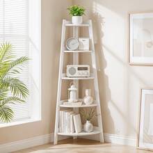 Extra Large 5-Tier Corner Bookshelf - Heavy-Duty Space-Saving Bookcase, Lightweight PP Structure, Modern White Shelf For Home Office, Living Room & Kitchen Balcony - Easy Assembly Floor-Standing Storage Organizer With Bohemian Style Design, Corner Shelves, Corner Book Shelf, Book Shelf For Living Room, Book Organizers And Storage, Bookshelf Organizer, Book Shelf Organizer, Corner Shelf Stand, Corner Furniture, Corner Shelf For Room, Corner Shelf For Living Room - 5 Layers Of White - View 2