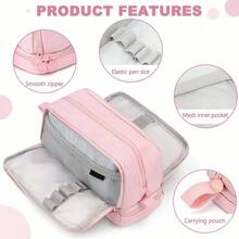 Capybara Fashion Large Pencil Case ,High Capacity Holder Box Storage Bag ,Large Capacity Multi-Layer Pen Bag,Desk Organizer Marker Pouch Pen For Middle School Office College Adult Girl And Boy(Multiple Colors Available),Back To School Supplies Essentials Office Supplies Valentine's Day Gifts - Multicolor - View 6