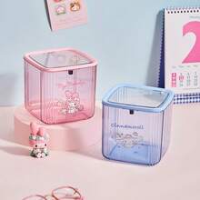 Sanrio Desktop Trash Can With Transparent Lid, High-Quality Garbage Bin For Bedroom, Living Room, Convenient Flip-Top Trash Can - A - View 4