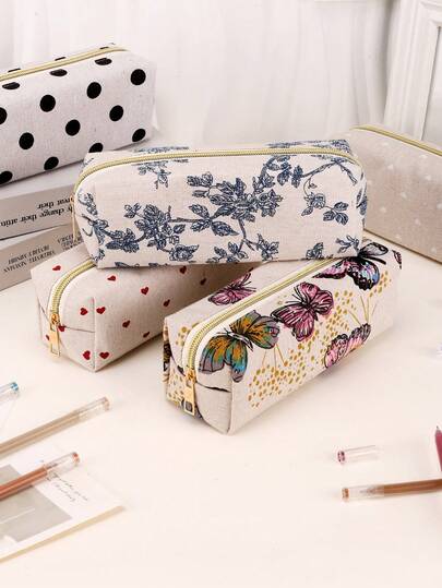 这款简约亚麻笔袋容量大，可重复使用，并有多种颜色和款式可供选择。适合学校和办公室使用，可用作多功能收纳包、旅行通勤包和化妆包，是青少年学习和办公用品的理想之选。