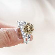 1 Set 925 Sterling Silver 6.5 Carat Moissanite Ring, Shiny & Elegant 4-Prong Women's Fashion Ring, Suitable For Women's Daily, Date, Party Wear