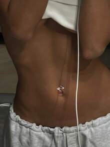 1件S925纯银蝴蝶螺旋肚脐环，时尚甜美，适合女性日常佩戴、约会、派对等场合。 - 單隻肚臍釘 - 查看 3