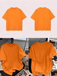 Women's Round Neck Short Sleeve Oversize Fit T-Shirt For Spring/Summer-Unisex Loose - Fit Comfortable Vintage Street - Style Cotton T - Shirt Top-Summer Casual Vintage Cotton Printed T-Shirts For Couples - 查看 7
