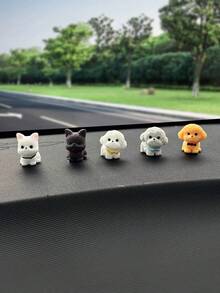 5 món đồ trang trí hình chú chó nhỏ trên bảng điều khiển ô tô, chó nhỏ bằng nhựa mini dễ thương dùng làm phụ kiện nội thất xe hơi, đồ trang trí gương chiếu hậu, quà tặng ngộ nghĩnh cho phụ nữ và bé gái. - A - Xem 6