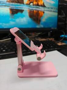 1pc Adjustable & Foldable Phone Holder, Portable Slouchy Desk Stand, Non-Slip Plastic Tablet Stand, No Battery Required Multi-Function Telescopic Folding Live Streaming Desktop Phone Holder, Office & Study Slouchy Tablet Stand - Multicolor - View 10