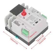 2P Dual Power Automatic Transfer Switch Generator Transfer Changeover Switch AC110V 50Hz 60Hz 63A - Blanco - Ver 2