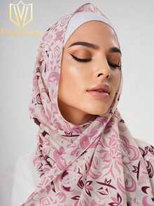 Dreamy Collection Women's Soft, Breathable, Romantic Floral Print Muslin Hijab Shawl, Spring/Summer - Multicolor - View 10