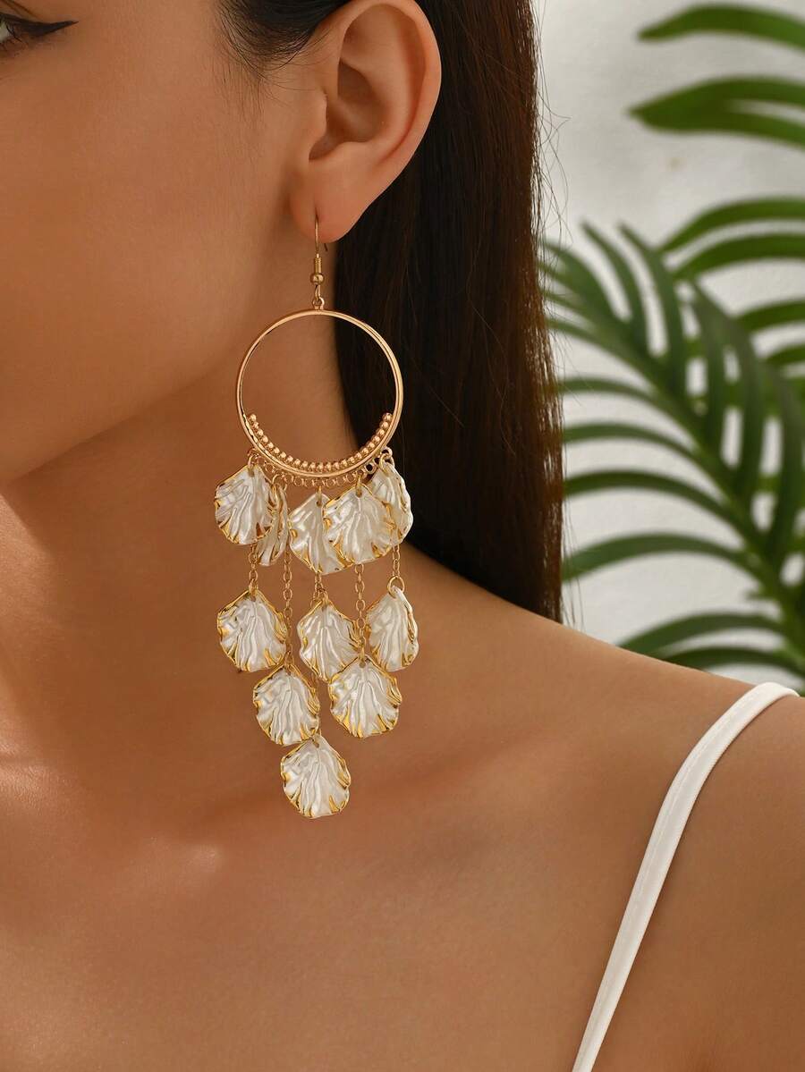 1 Pair Women's Long Tassel Earrings, Versatile For Daily Wear, Holidays, Casual & Vacation - Multicolor - View 1