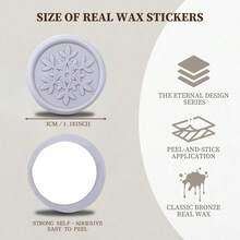 30张花卉图案蜡封贴纸，专用于信封和邀请函，易于使用，粘性强，花卉信封贴纸，礼品邀请函配件 - 灰紫色 - 查看 8