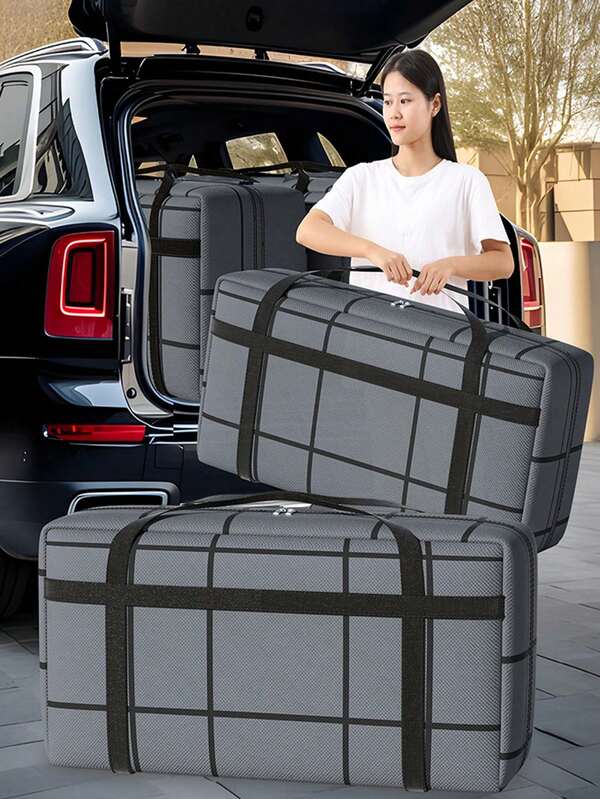 1pc Large Capacity Clothing Storage Bag, Foldable Clothing Sorting Bag, Large Capacity Blanket Blanket Blanket Dust Bag, Portable Moving Packaging Bag, College Dormitory Sorting Bag, Alternative To Mobile Boxes, Sturdy Handle, Easy To Move, Preferred Fabric, Sturdy