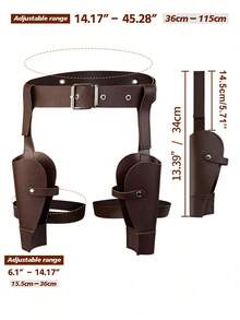 Étui de ceinture de style bracelet en PU avec sangles de cuisse : Fait partie d'un ensemble de ceinture de cow-boy occidental et d'étui, il sert de accessoire pratique pour le jeu de rôle, un accessoire vestimentaire et peut également être utilisé comme décoration de fête - A - Voir 5