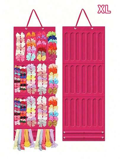 1 pieza Bolsa de almacenamiento grande para accesorios de cabello de mujer, puede almacenar diademas, pasadores de cabello, ligas para el cabello, joyero, se puede colgar en la pared