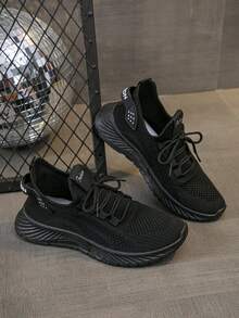Retro-Style Platform Sneakers, With A Thickened Upper, Suitable For Running, Women's Footwear. - Black - View 5