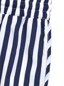 Men's Summer Casual Striped Shorts, Beach Pants, Suitable For Beach, Pool Party, And Home Wear - Blue - View 5