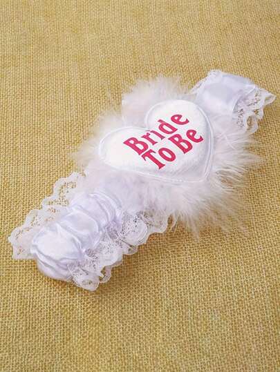 1件新娘吊袜带，婚礼装饰套装 - 我的婚礼日唤醒白色大腿吊袜带 - 新娘派对 - 新娘 - 单身派对 - 伴娘礼物