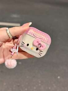 Sanrio Cute Shy Big Face Cartoon Cat Shaped Earphone Case, Compatible With Apple 1/2/3/4/Pro/Pro2(Nd)/Pro(3rd)