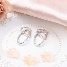 925 Sterling Silver Triangle Hoop Earrings, Delicate Earrings For Daily Wear, Birthday Gift - Silver - View 4