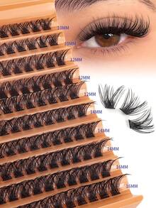 120/130pcs Individual Lashes Eyelash Book Clusters Extensions False Eyelash DIY At Home Cluster Eyelash Extensions Makeup Lash Clusters,Eye Lash Clusters,Individual Eyelashes,Lashes,Fake Lashes - D - View 8