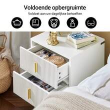 SoBuy Sturdy And Durable Bedside Table, Nightstand With 2 Drawers, White W40 X D40 X H47 Cm FBT115-W - White 40x47x40cm - View 5