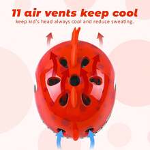 Casco de bicicleta para niños pequeños, ajustable y multideportes, 3 tamaños para edades de 1-2-3-5-8-14 años, niños y niñas - Dinosaurio rojo - Ver 4