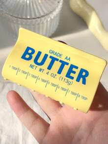 Cute Butter Shaped Hair Claw Clip, Novelty Food Design Acrylic Hair Clamp, Fun Yellow Butter Bar Hair Accessory For Girls Women, Non-Slip Jaw Clip For Daily Wear & Unique Styling