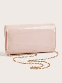 AIBBYDAR Women's Evening Bag, Solid Color Pink, PU Leather, Suitable For Evening Dress, Portable Cosmetic Bag, Crossbody Bag, Wallet, Envelope Bag, With Detachable Metal Chain, For Ball, Wedding Season, Party, Holiday Gathering, Carnival, Christmas, Halloween - Pink - View 6