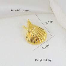 1件铜质创意新款时尚海星贝壳吊坠，多功能DIY手链、项链、背包链、手机链，手工饰品 - 彩色 - 查看 4