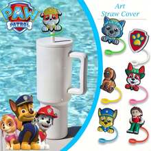 2 nắp đậy ống hút cốc hình Paw Patrol, phù hợp với cốc 40/30oz, có thể tái sử dụng, màu sắc ngẫu nhiên dễ thương, nắp bảo vệ di động, nắp chống bụi cho ống hút, không tiếp xúc với thực phẩm! - Nhiều màu - Xem 2