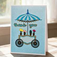 Creative Pushcart Cutting Dies, DIY Scrapbooking Album And Embossing Stencil, Greeting Card Making Tool, Card Paper Cutting Crafts ,Gift Card Making Template Die Cuts. - Silver - View 2