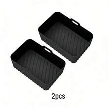 1 件装长方形硅胶空气炸锅垫，可重复使用，空气炸锅烘焙垫，烤箱托盘配件，适用于家庭厨房 - 氣炸鍋矽膠墊 - 查看 11