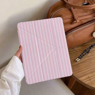 极简Y型可折叠亚克力透明水晶保护壳，兼容iPad Mini 6/7/9.7/10.2/10.5/10.9/12.9/13/Pro 11（第十代），支持多角度调节、6种支架摆放模式、内置笔槽、透明后盖、防摔保护、自动唤醒/睡眠