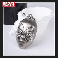 Marvel Móc khóa mặt nạ Deadpool được cấp phép chính thức của  (1 chiếc) - Hợp kim kẽm - Vật trang trí cho ba lô và chìa khóa xe. Món quà hoàn hảo cho bạn bè và người hâm mộ . - Bạc - Xem 5