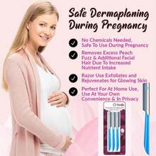 Facial Razor Hair Removal - Dermaplaning Tool Peach Fuzz Remover Trimmer Women Remove Fine Hair Blue Eyebrow Razors Dermaplane Face Shavers Exfoliating Sensitive Skin Travel Essential - White - View 4